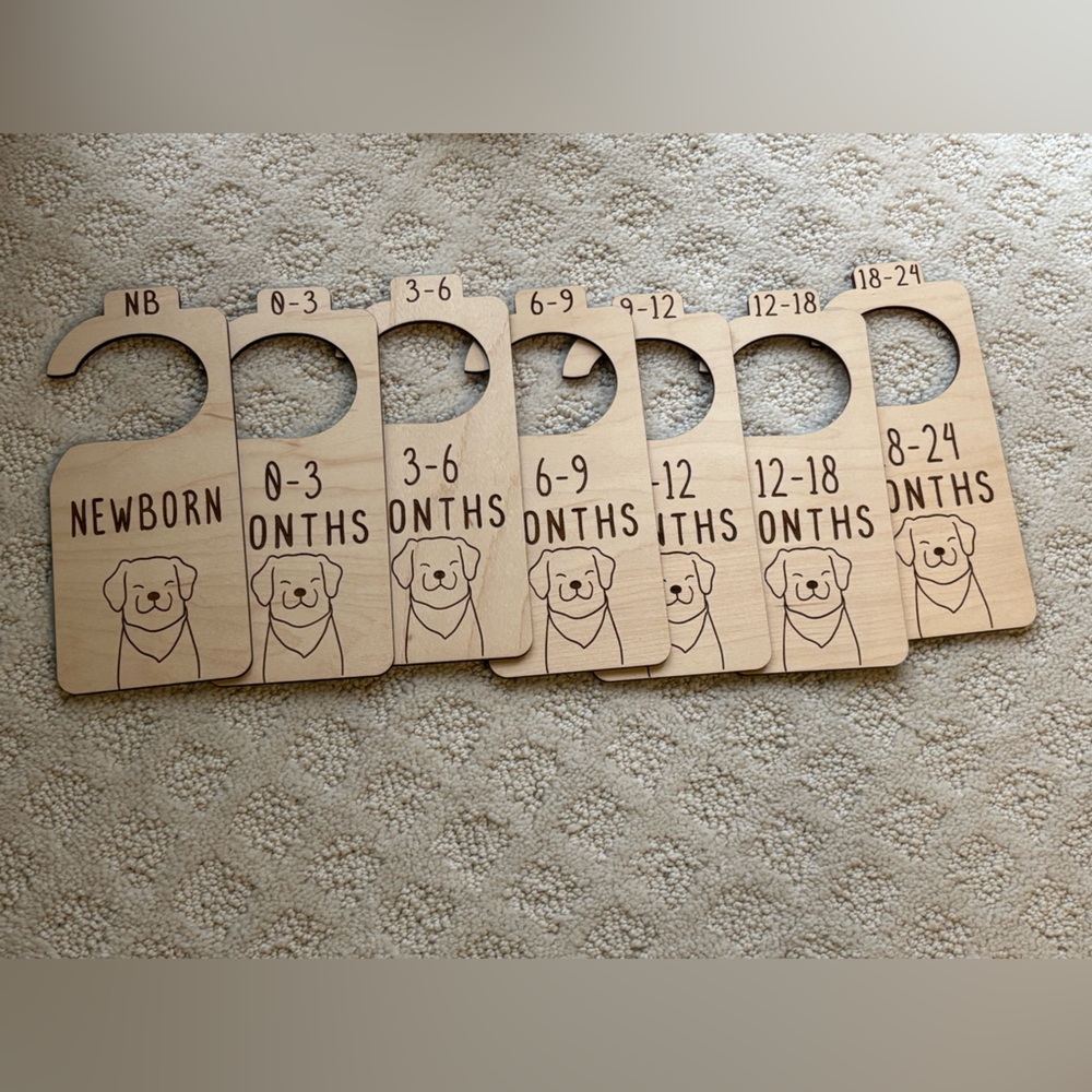 Wooden Baby Closet Dividers Dog Themed